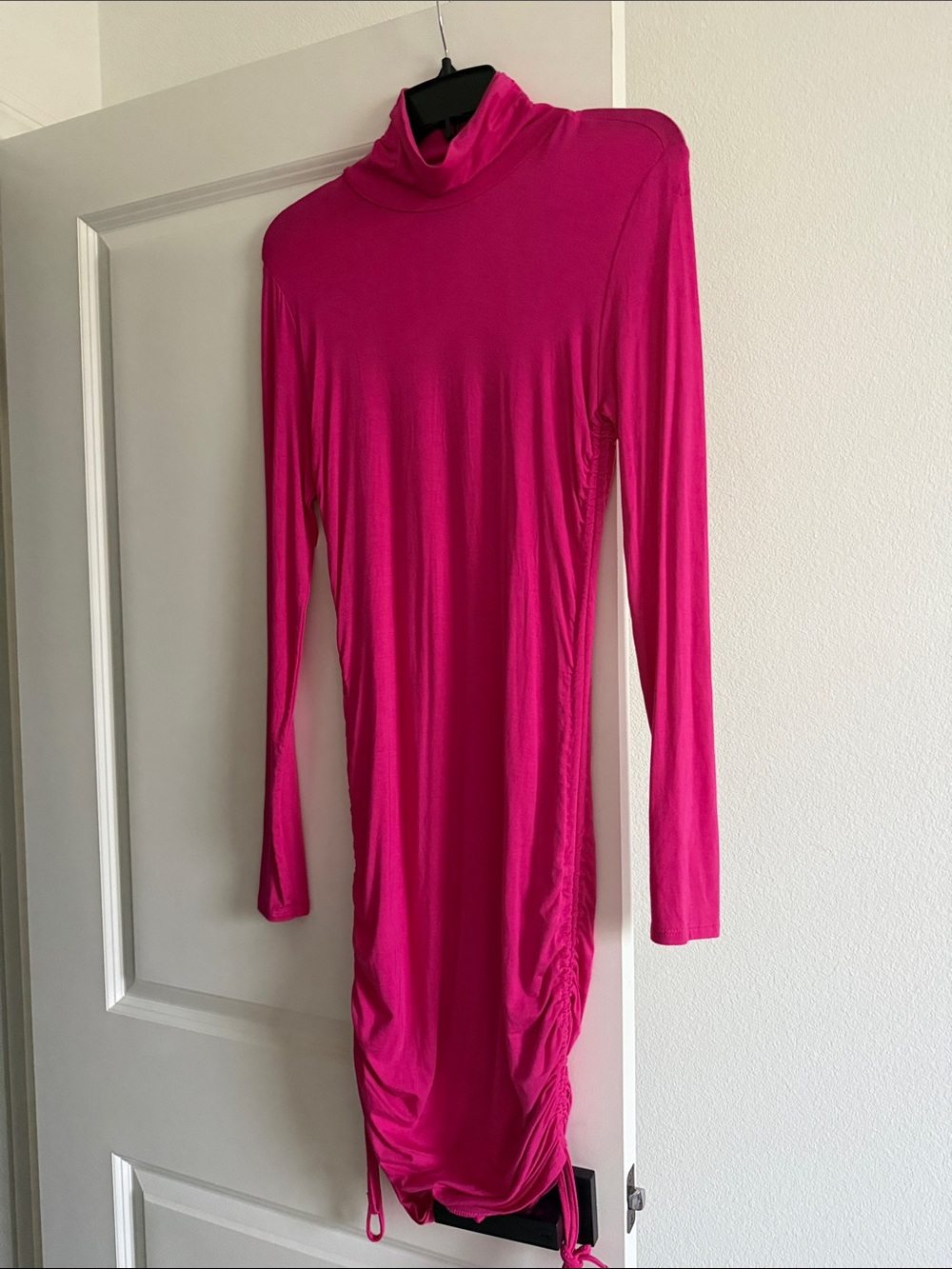 Forever 21 Hot Pink Long Sleeve Turtleneck Dress